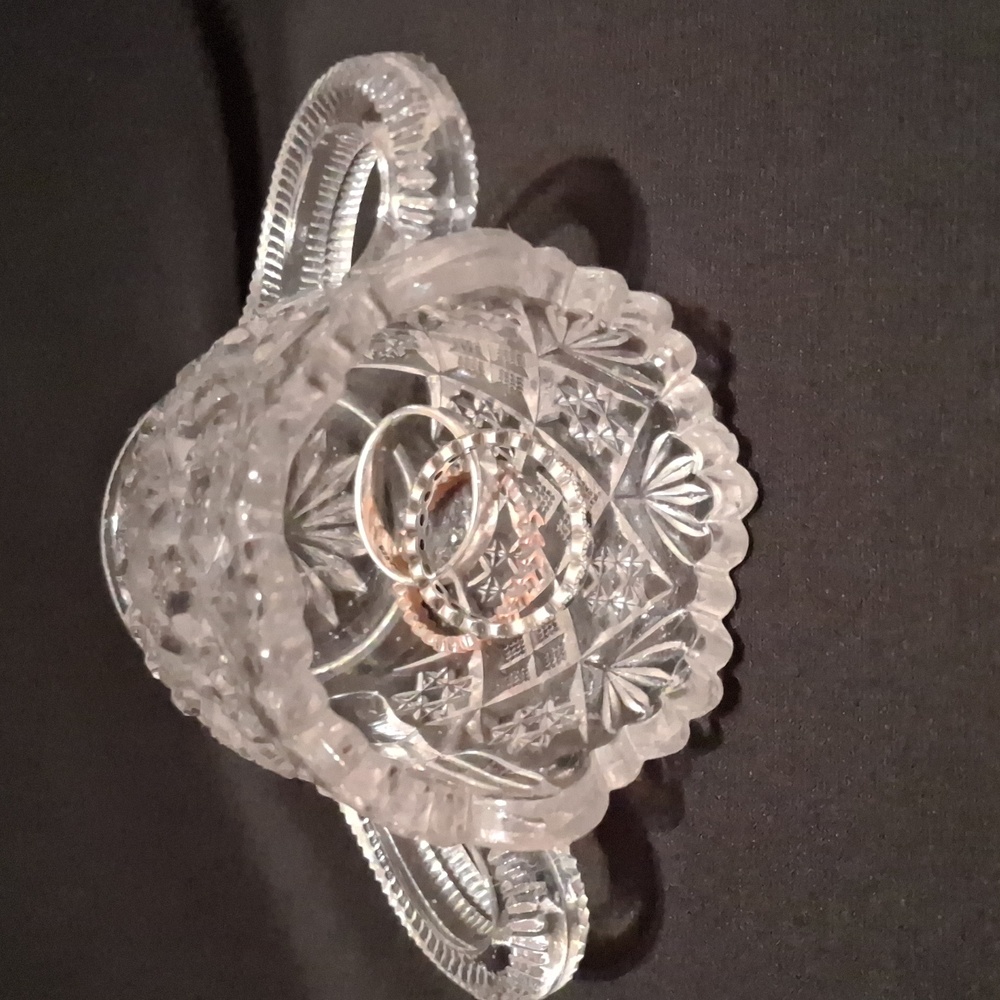 Vintage Crystal Shot Glass with Handles/ring Holder - Picture 2 of 3